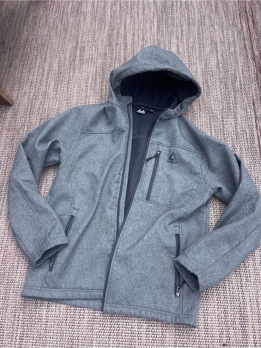 Reebok Men’s Gray Hooded Performance Jacket